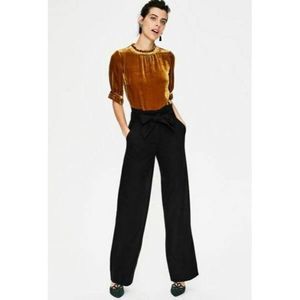 Boden Womens Rosemoor Paperbag Trousers Pants Black wool NWT